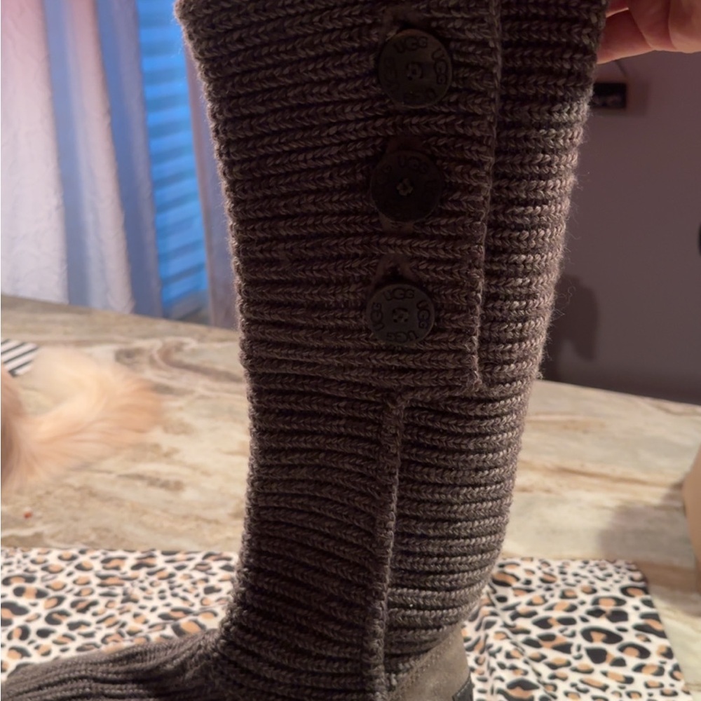 Cozy Knit Button-Accent Boots